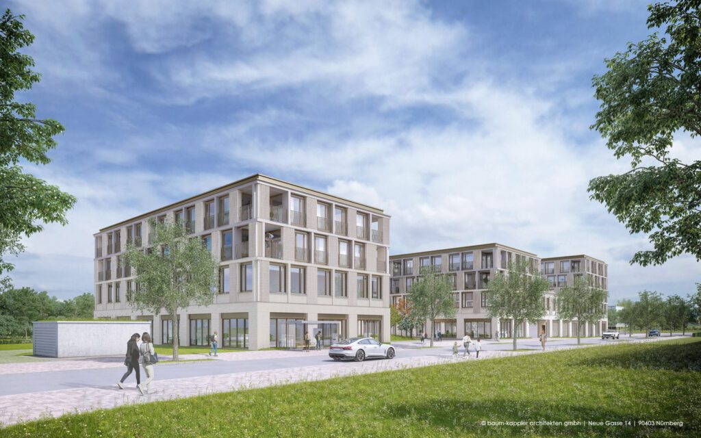 Architektonische Visualisierung des Ärztehauses im Hubland